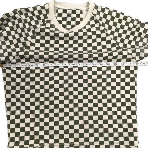 Splits59 Tilda Sweatshirt Checkered Green Cream Athletic Casual‎ Top Women's XS - Picture 3 of 11